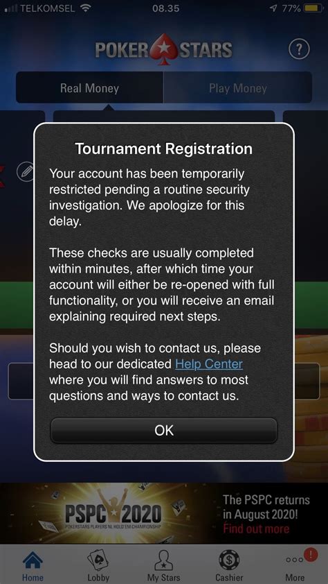 PokerStars account closure without any specific